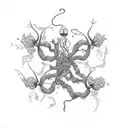 taser shooting out blackberry vines tattoo design idea