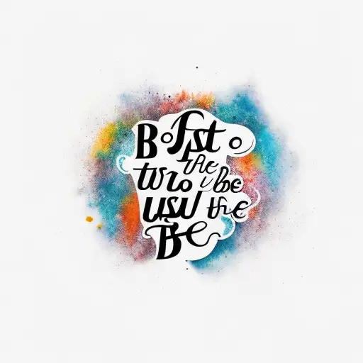 A stylish phrase with the words: Just breathe, for the best. tattoo design idea