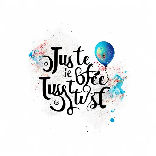 A stylish phrase with the words: Just breathe, for the best. tattoo design idea