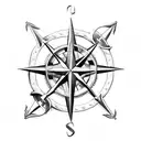 u.s. navy swallows anchor knots compass  tattoo design idea