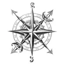 u.s. navy swallows anchor knots compass  tattoo design idea