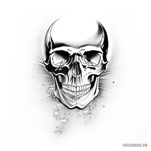 Half Skull Face Tattoo ( POMS TATTOO) - YouTube