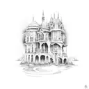 Haunted house  tattoo design idea