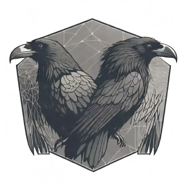 double-headed raven with its wings outspread tattoo design idea