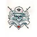 skull and dagger tattoo design idea