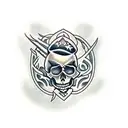 skull and dagger tattoo design idea