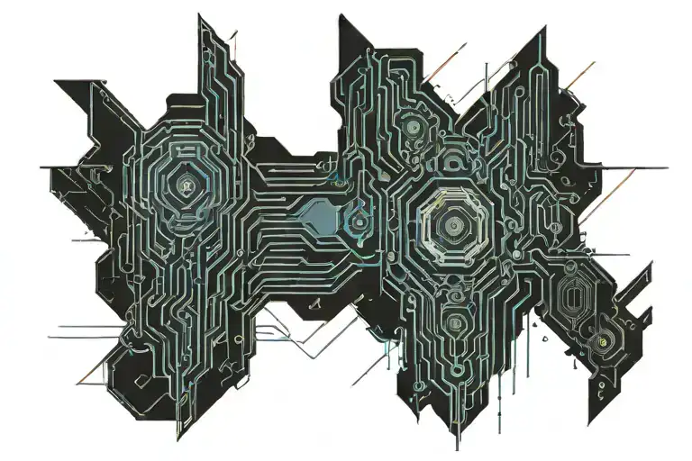 Cyberpunk Outline tattoo design idea