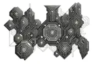 Cyberpunk Outline tattoo design idea