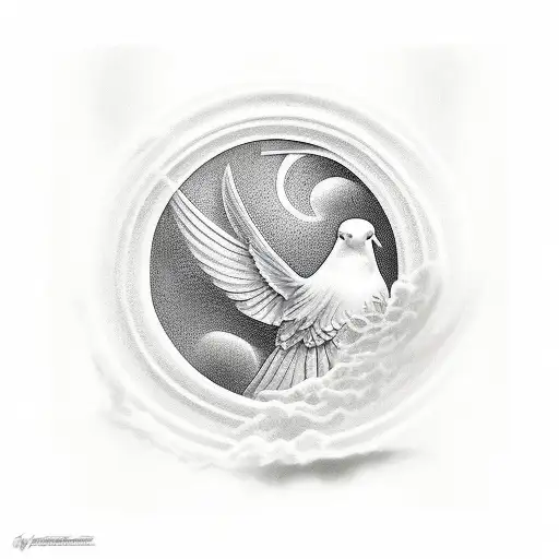 biblical dove  tattoo design idea