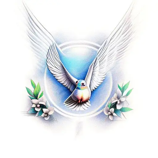 biblical dove  tattoo design idea