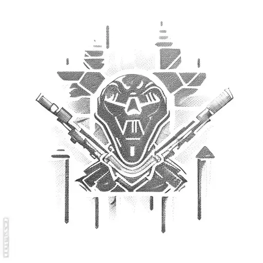 A close-up of Scorch's weapon, the T-203 Thermite Launcher, emitting fiery projectiles tattoo design idea