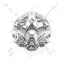 An abstract representation of the Titanfall logo, incorporating elements of Scorch tattoo design idea