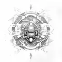 An abstract representation of the Titanfall logo, incorporating elements of Scorch tattoo design idea