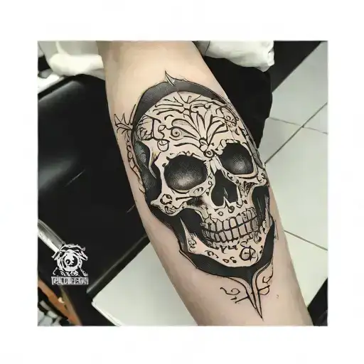 skull knee tattoo tattoo design idea