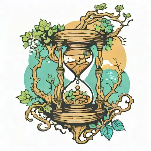 hourglass tree roots Gemini   tattoo design idea