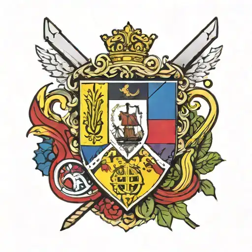 Colombia Dominican Republic flag intertwined tattoo design idea