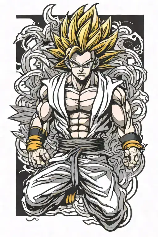gogeta from Dragon Ball tattoo design idea