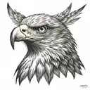 an eagle's head looking to the front tattoo design idea