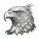 an eagle's head looking to the front tattoo design idea
