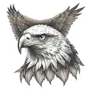 an eagle's head looking to the front tattoo design idea