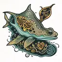 spotted sting ray tattoo design idea