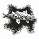 A mysterious sea creature emerging from the depths of the ocean with a Halloween twist tattoo design idea