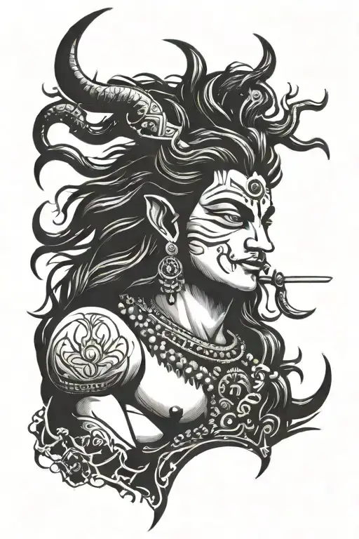Shiva killing ego tattoo design idea