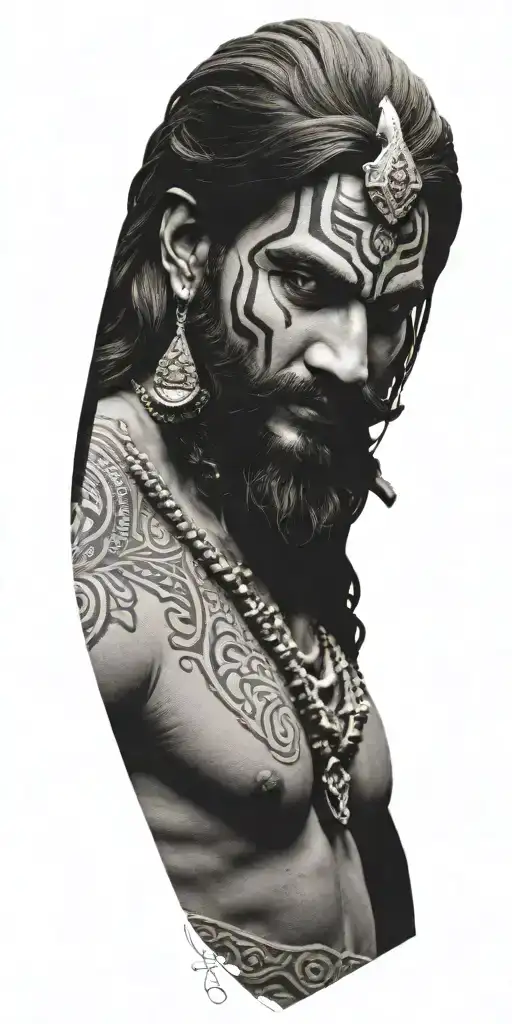 mahadev ram dhanushya ban sudarshan tattoo design idea
