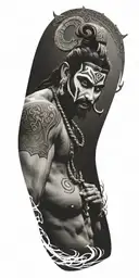 mahadev ram dhanushya ban sudarshan tattoo design idea