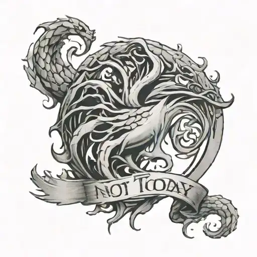 Game Of Thrones not today tattoo design idea