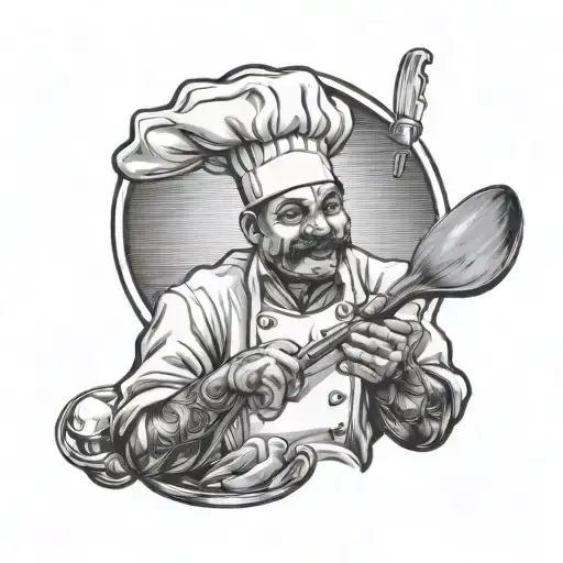 chef cooking tattoo design idea