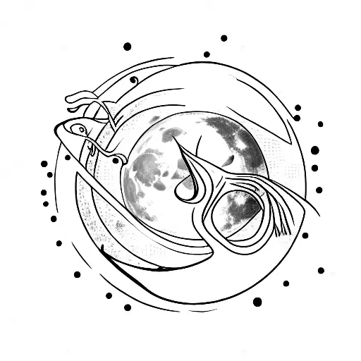 palabra eclipse con una luna al final  tattoo design idea