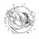 palabra eclipse con una luna al final  tattoo design idea