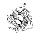 palabra eclipse con una luna al final  tattoo design idea