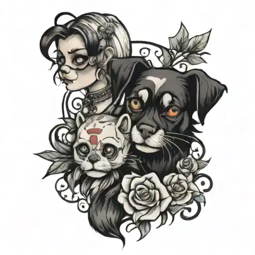 Harley and Harper  tattoo design idea