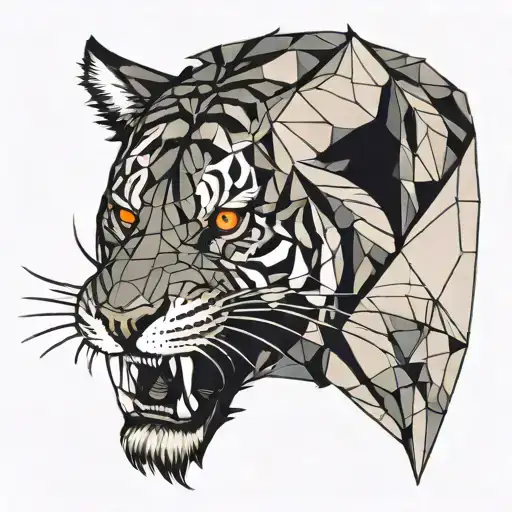 vampire saber-toothed tiger tattoo design idea