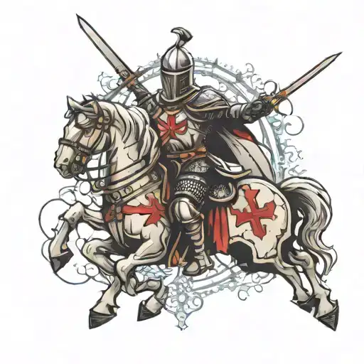 templar knight tattoo design idea