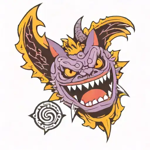gengar aztec tattoo design idea