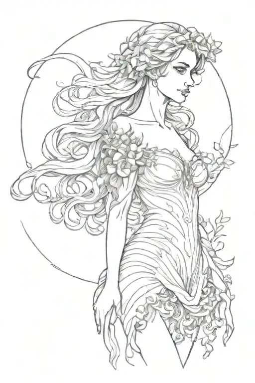 full body Aphrodite realistic sexy girl shoulder tattoo tattoo design idea