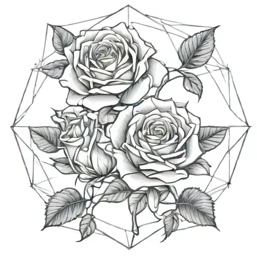 Gemini roses tattoo design idea