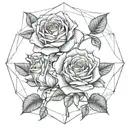Gemini roses tattoo design idea