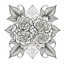 Gemini roses tattoo design idea