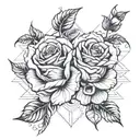 Gemini roses tattoo design idea