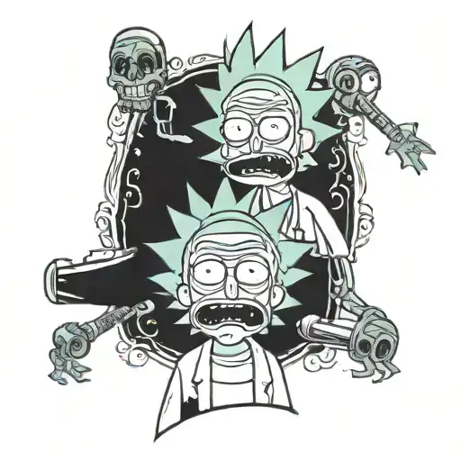 rick and morty cholos tattoo design idea