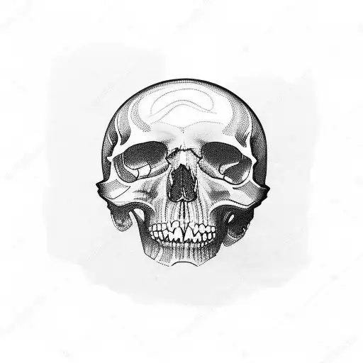 hand graving a skull tattoo design idea