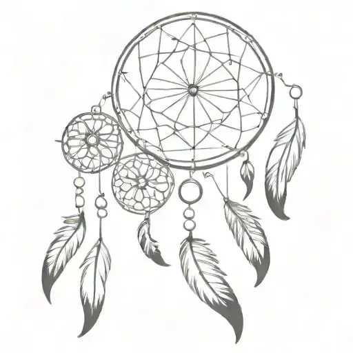 Dream catcher catching 11:11 wishes tattoo design idea