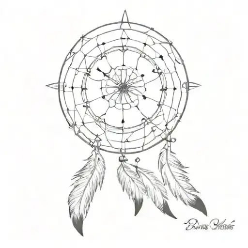 Dream catcher transforming into a clock at 11:11 tattoo design idea