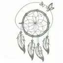 Dream catcher catching 11:11 wishes tattoo design idea