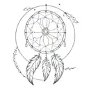 Dream catcher transforming into a clock at 11:11 tattoo design idea
