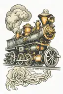 train engine tattoo design idea